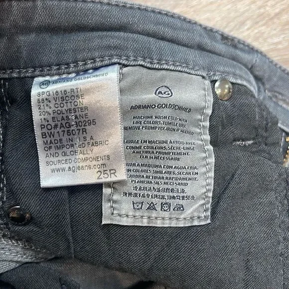 AG Adriano Goldschmied Harper Dark Gray Essential Straight Jeans 26R - Picture 8 of 13
